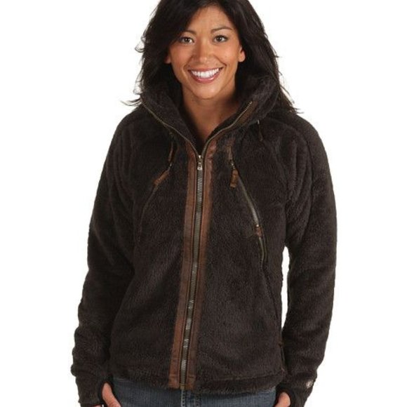 Kuhl Jackets & Coats Kuhl Womens Flight Jacket Fuzzy Fleece Brown